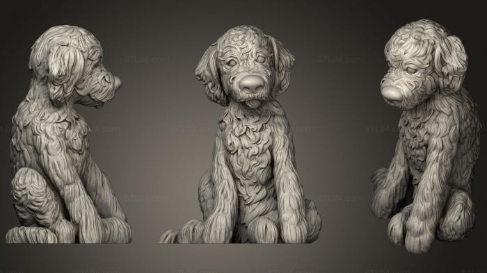 Animal figurines (Labradoodle Puppy, STKJ_1126) 3D models for cnc